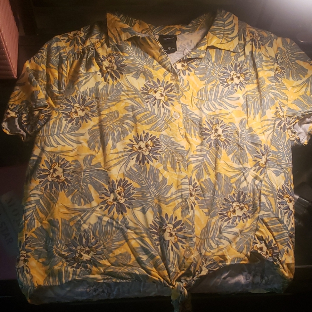 This is a lion king themed tie tee shirt